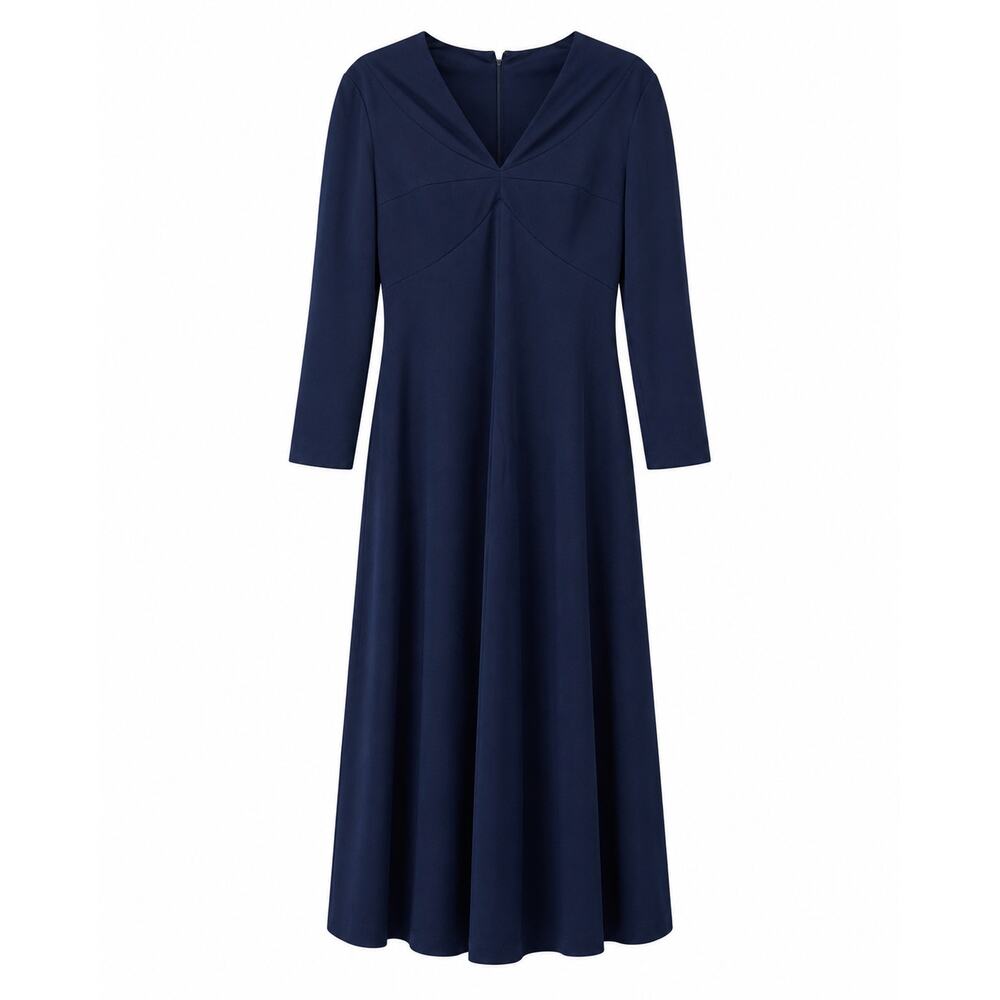 Vintage Navy Jersey Maxi Dress Women’s Size 12 40" Bust 55" Long